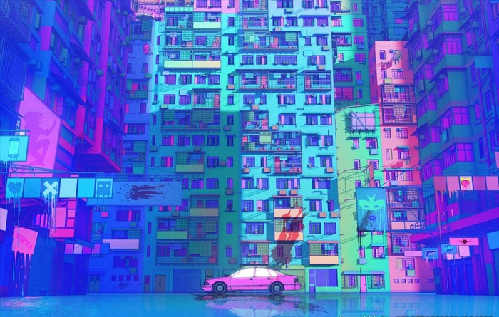 赛博朋克街景图片