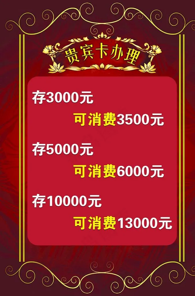 贵宾卡办理图片(2894X4193(DPI:150))psd模版下载