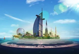 迪拜旅游风景海报图片