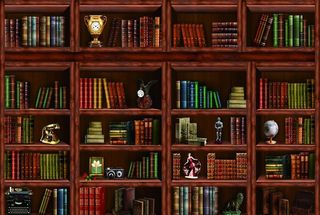 复古仿真书本书架墙装饰画图片