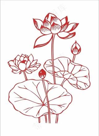 荷花矢量图图片