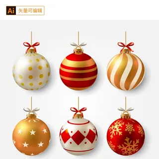 圣诞节彩球装饰素材图片