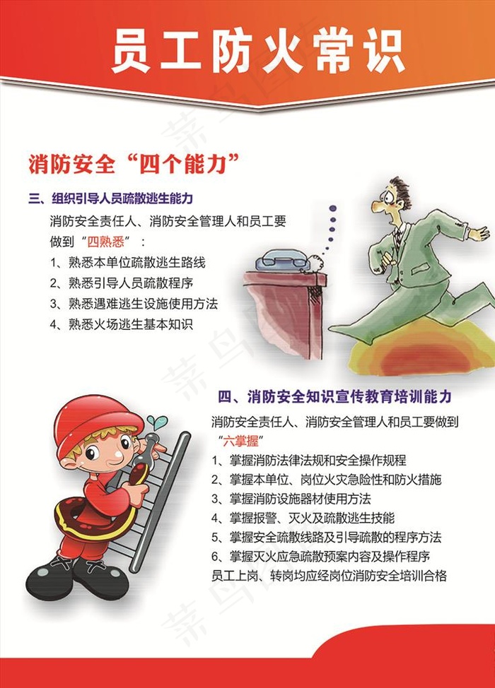 员工消防常识图片psd模版下载