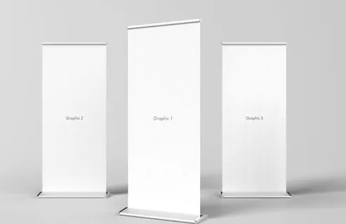 易拉宝白色样机图片