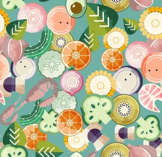 动植物无缝花纹图片