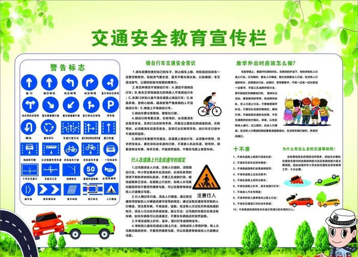 交通安全宣传栏图片cdr矢量模版下载