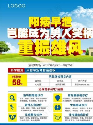 蓝色男科宣传单图片