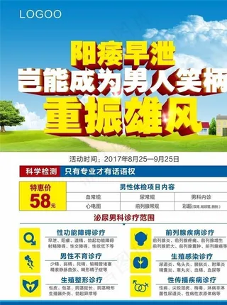 蓝色男科宣传单图片