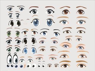 眼睛 眉毛 卡通眼睛 眼睛矢量图片