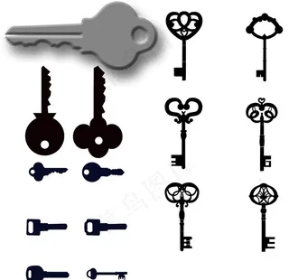 钥匙剪影图片