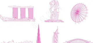 世界著名建筑线描图片