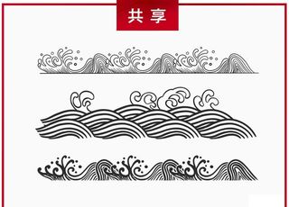 国潮海浪线条图片