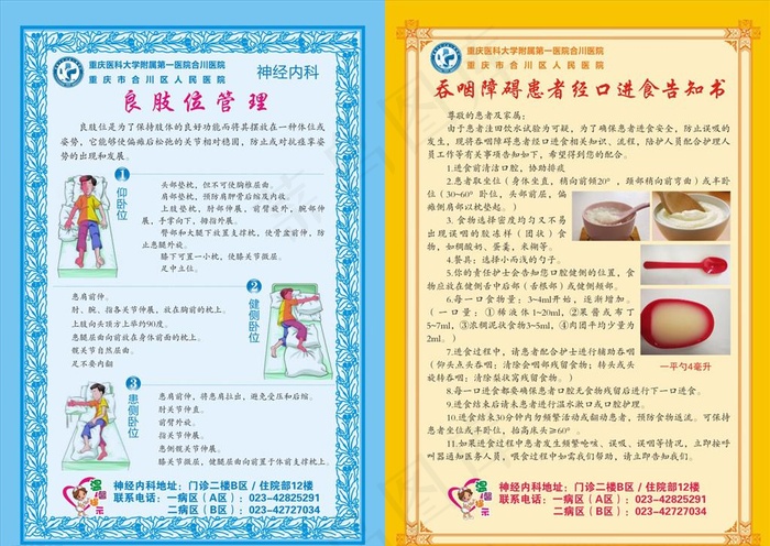 神经内科良肢位摆放宣传单图片
