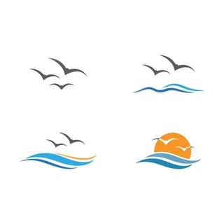 海鸥符号和图标矢量图图片