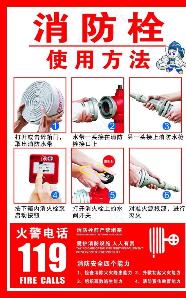 消防栓使用方法图片