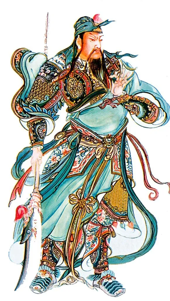 水墨画版关公图片(577x964)psd模版下载