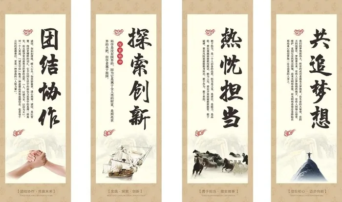 企业文化挂图图片cdr矢量模版下载