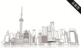 上海外滩线稿图片