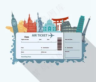 机票与旅游建筑图片