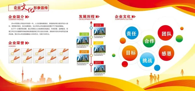 企业科技红色展板图片