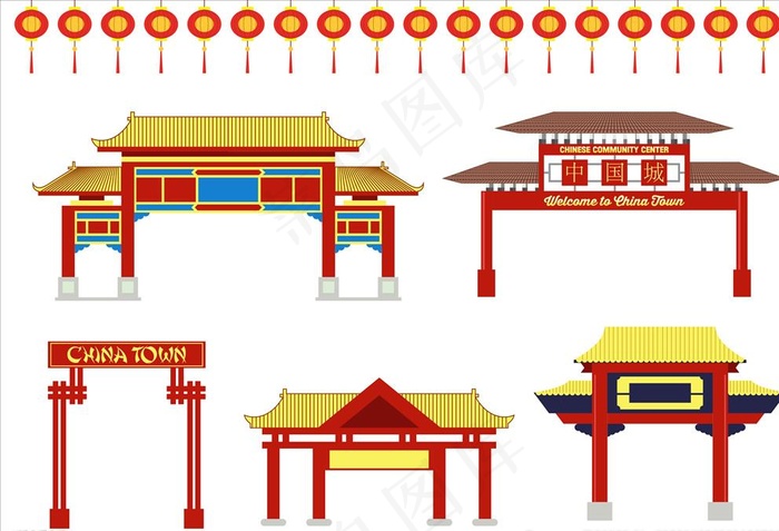 古典仿古牌坊图片