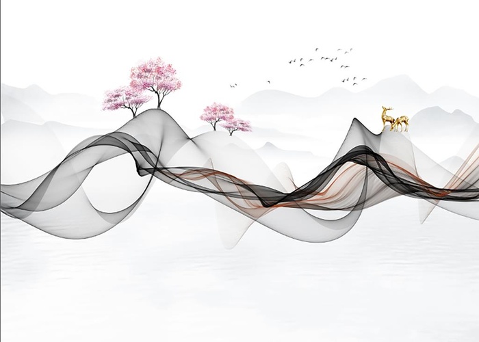 飘带背景墙图片