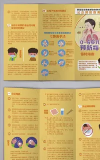 新冠病毒0至6岁儿童预防三折页图片