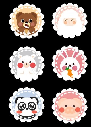 可爱卡通小动物们创意卡片素材图片