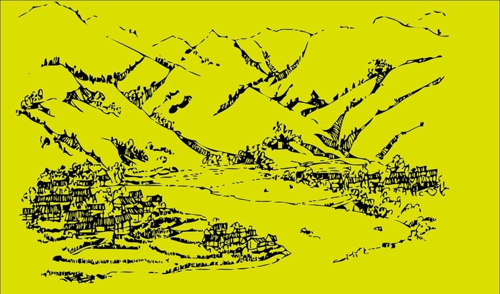 矢量山谷田园图片ai矢量模版下载