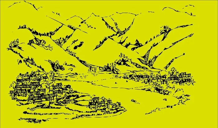 矢量山谷田园图片ai矢量模版下载