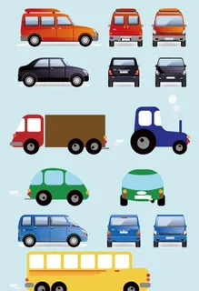 AI矢量卡通车子汽车图片