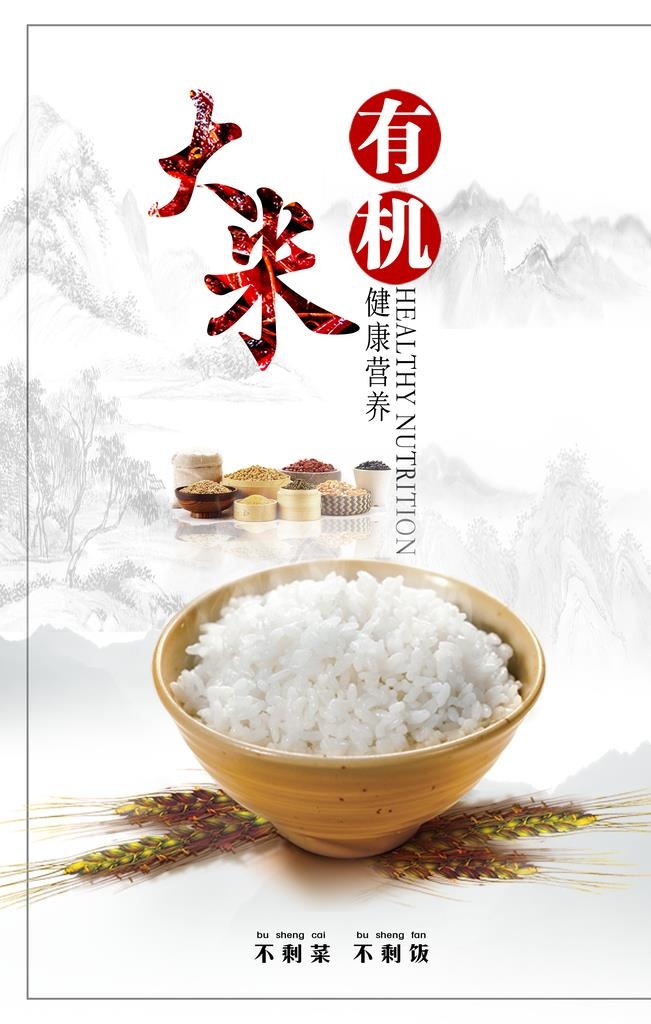 有机大米图片(3543x5315)psd模版下载