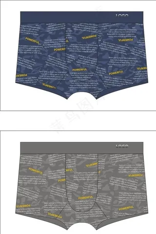 迷彩图案男士内裤款式矢量cdr图片