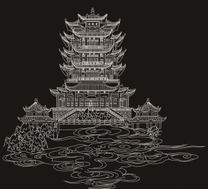 黄鹤楼轮廓勾线图图片