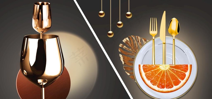 餐厅厨房酒店餐具装饰画图片
