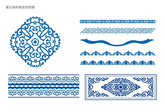 蒙古族传统花纹图案图片ai矢量模版下载