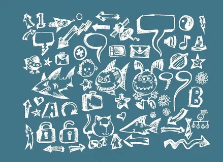 个性手绘 粉笔字 黑板线稿图片