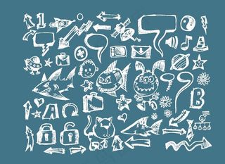 个性手绘 粉笔字 黑板线稿图片