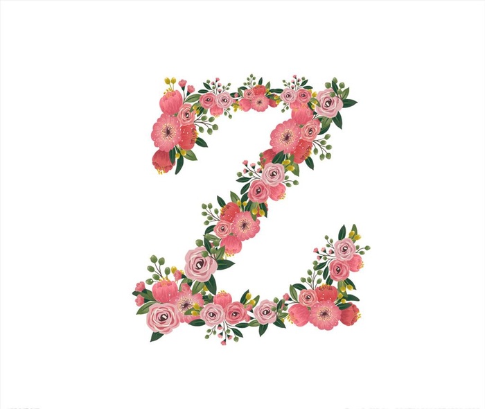 花卉字母Z图片cdr矢量模版下载
