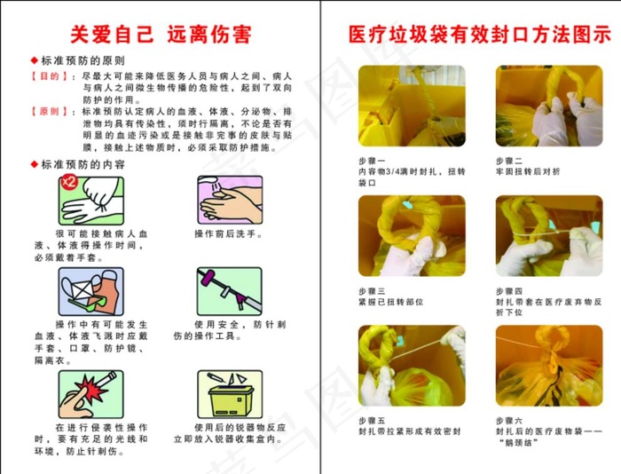 标准预防和垃圾袋图片cdr矢量模版下载