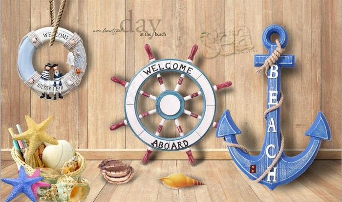 复古怀旧地中海海洋风电视背景墙图片