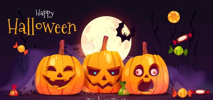 万圣节南瓜灯插画图片