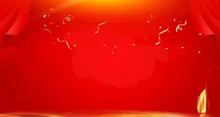 红色大气简约年会开业舞台背景图片