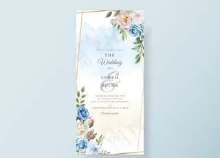 水彩花朵卡片  图片