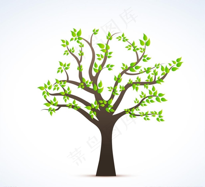 春天绿叶树木图片