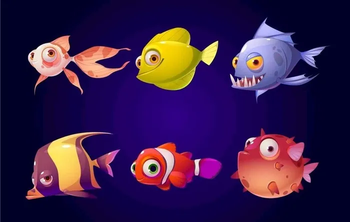 金鱼图片ai矢量模版下载