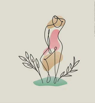 简笔抽象女人图片