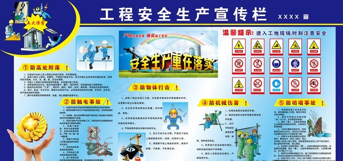 建筑工程安全生产宣传栏图片(5000X2510)cdr矢量模版下载