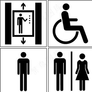 电梯残疾人男人卫生间标志图片