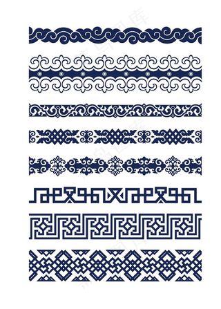 幽夜青蒙古花纹图片